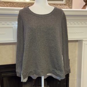 Hannah Sweater Top with Pin Stripe Back